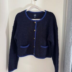 Navy & Blue Chunky Knit Cardigan